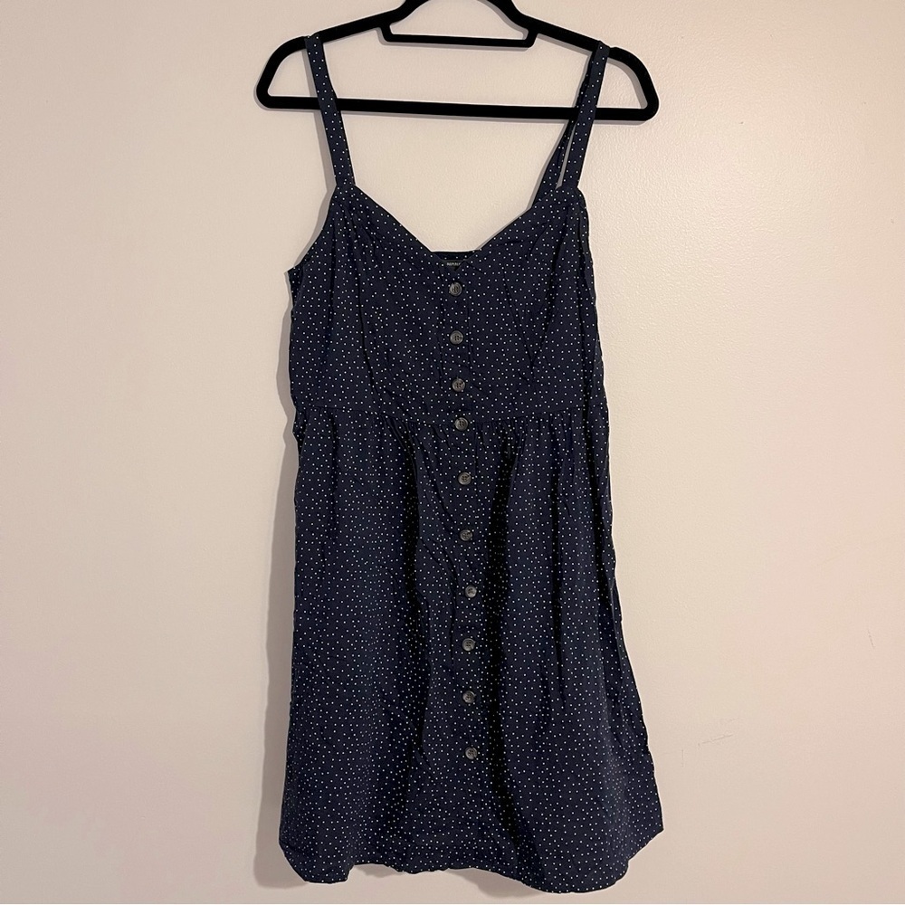 Banana Republic Baby Doll‎ Button Dress Y2K Sleeveless Polka Dot Cottagecore